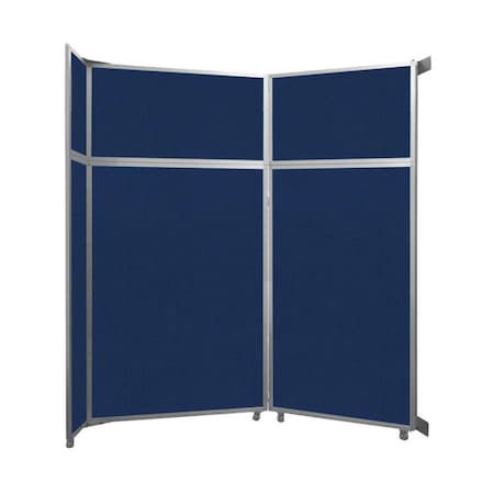 Versare Operable Wall Folding Room Divider 7'11" x 8'5-1/4" Navy Blue Fabric 1070203
